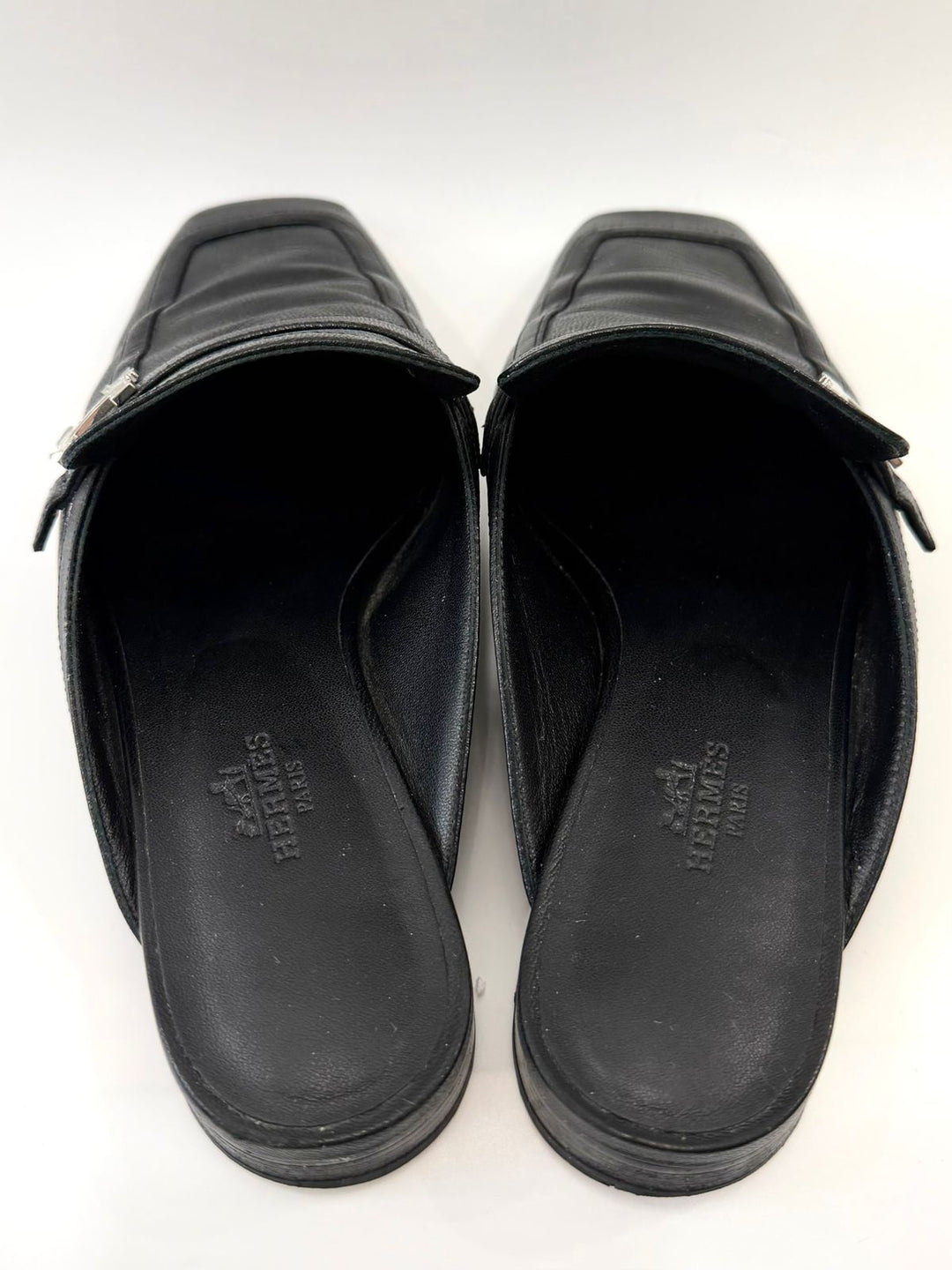HERMÈS GOATSKIN LEATHER GROUPIE MULES