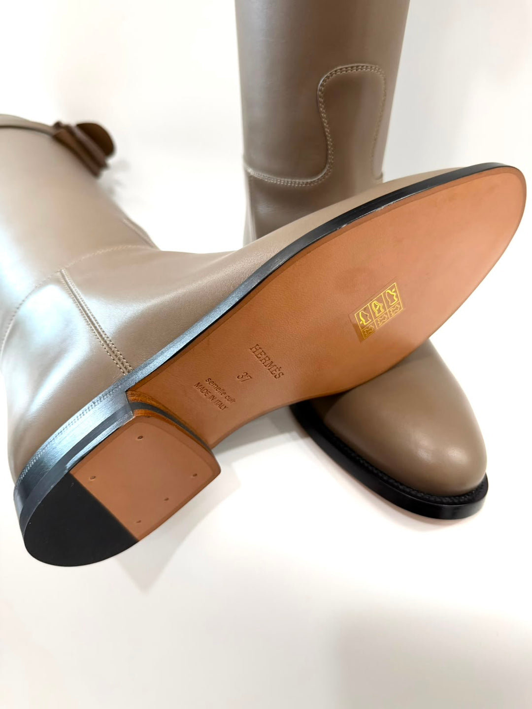 HERMÈS BOX CALFSKIN LEATHER JUMPING RIDING BOOTS