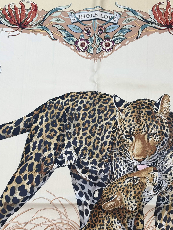 HERMÈS “JUNGLE LOVE” SILK TWILL CARRÉ SCARF