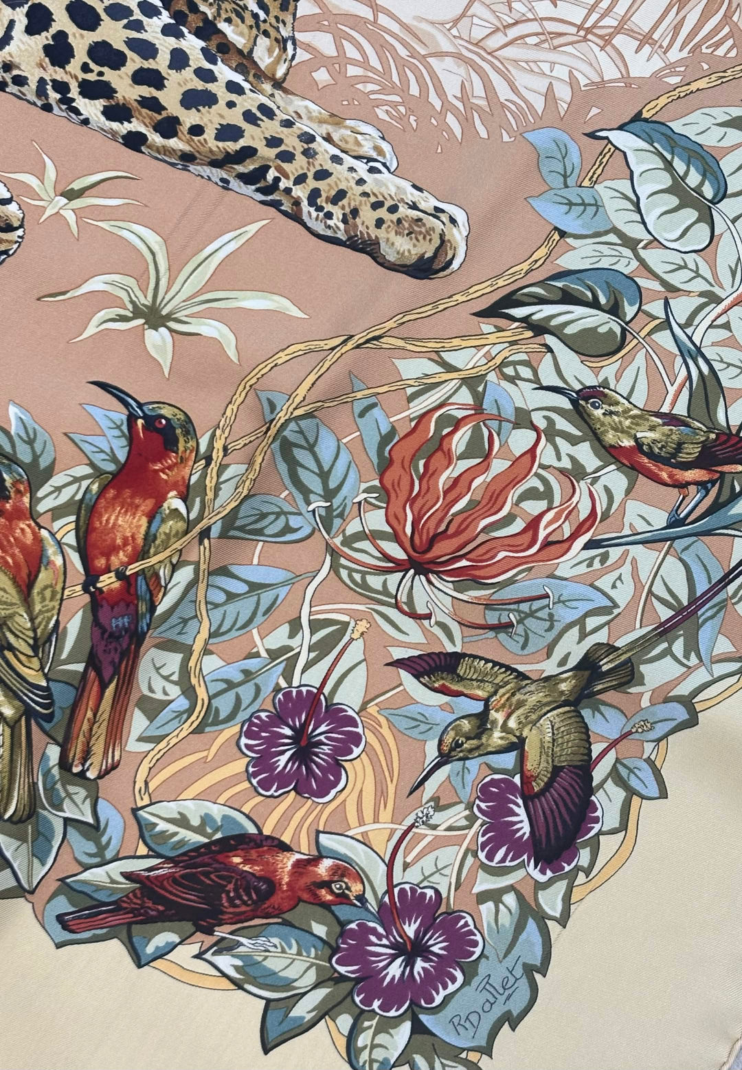 HERMÈS “JUNGLE LOVE” SILK TWILL CARRÉ SCARF