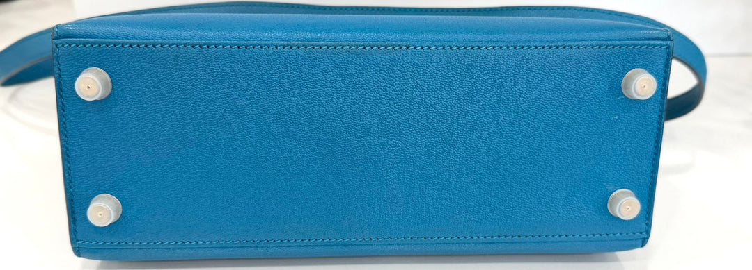 HERMÈS KELLY SELLIER 25 BLEU IZMIR SHOULDER BAG