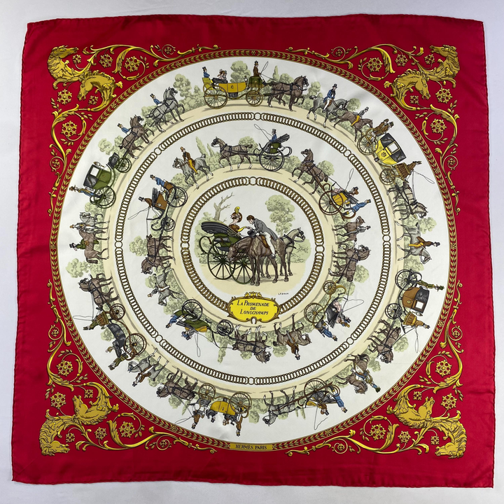 HERMÈS LA PROMENADE DE LONGCHAMPS SILK SCARF