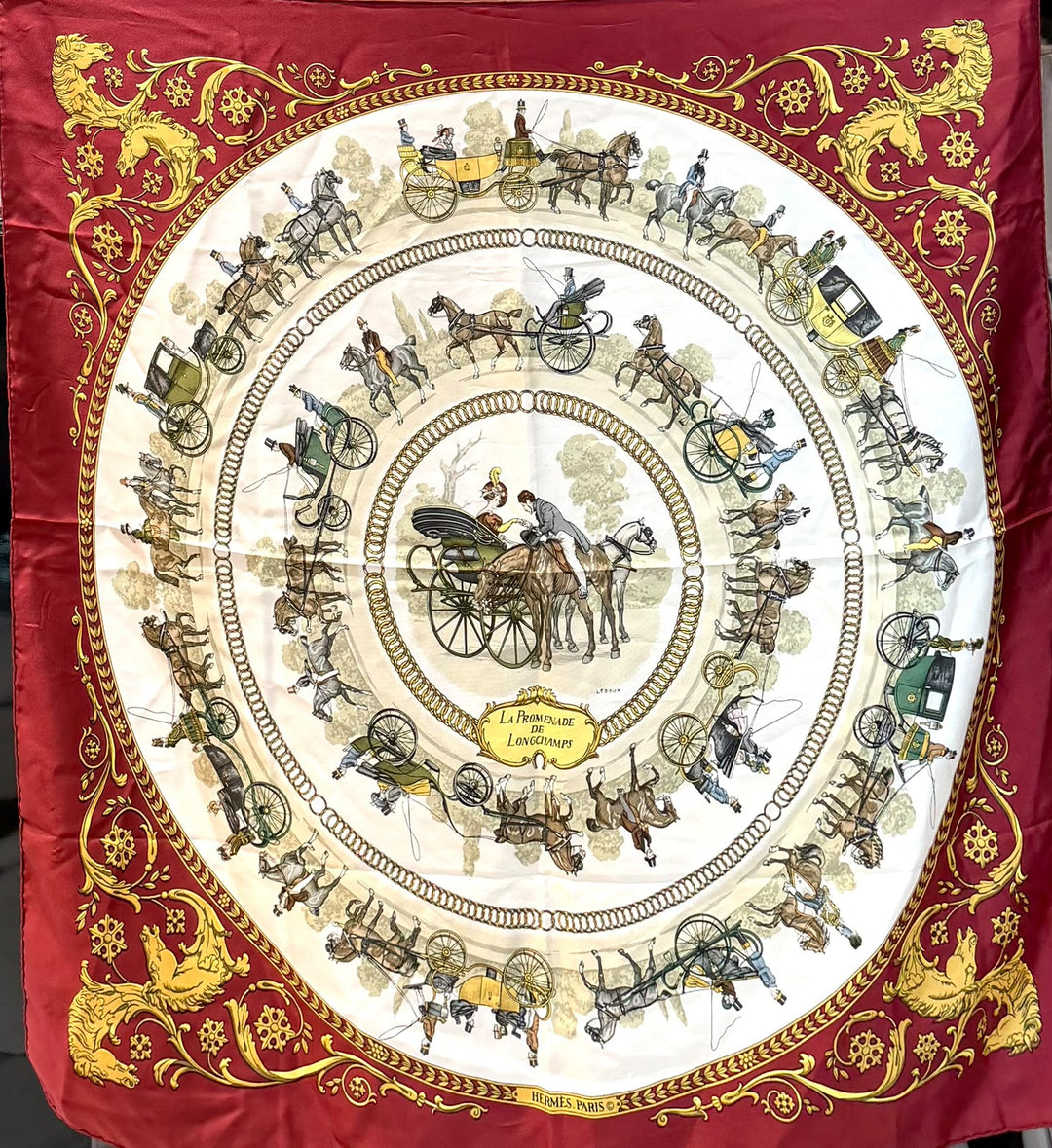 HERMÈS LA PROMENADE DE LONGCHAMPS SILK SCARF