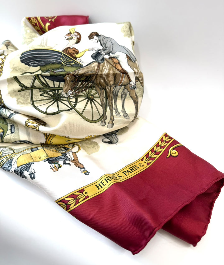 HERMÈS LA PROMENADE DE LONGCHAMPS SILK SCARF