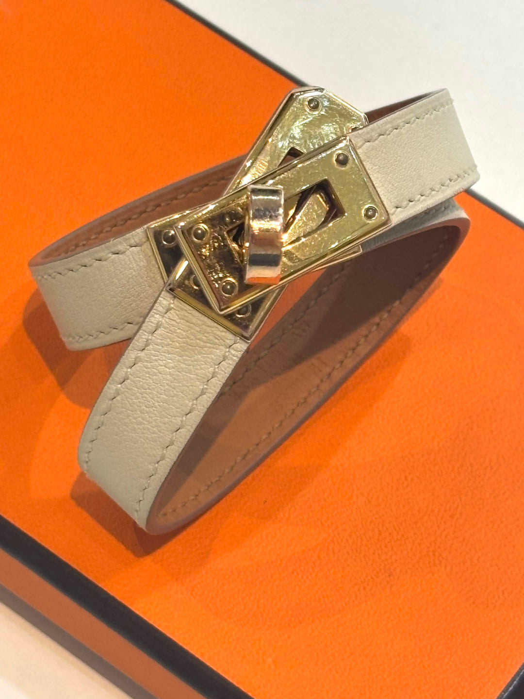 HERMÈS MINI KELLY DOUBLE TOUR EPSOM CALFSKIN LEATHER BRACELET