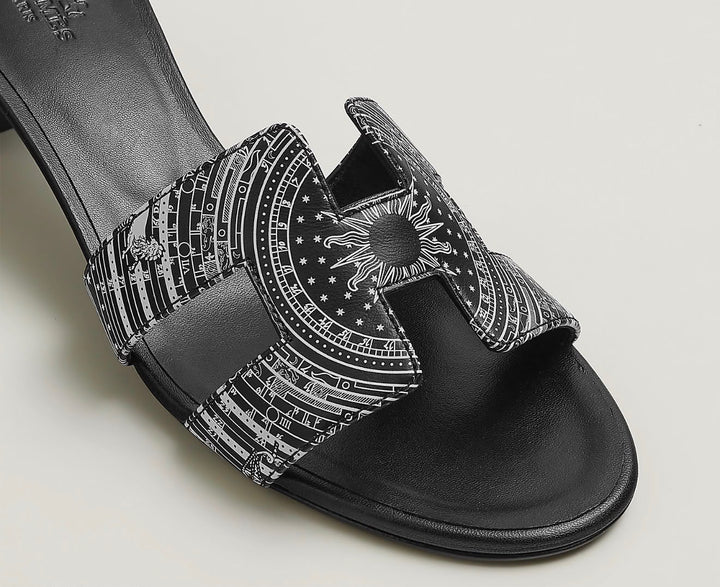 HERMÈS ASTROLOGIE BANDANA OASIS CALFSKIN MULES