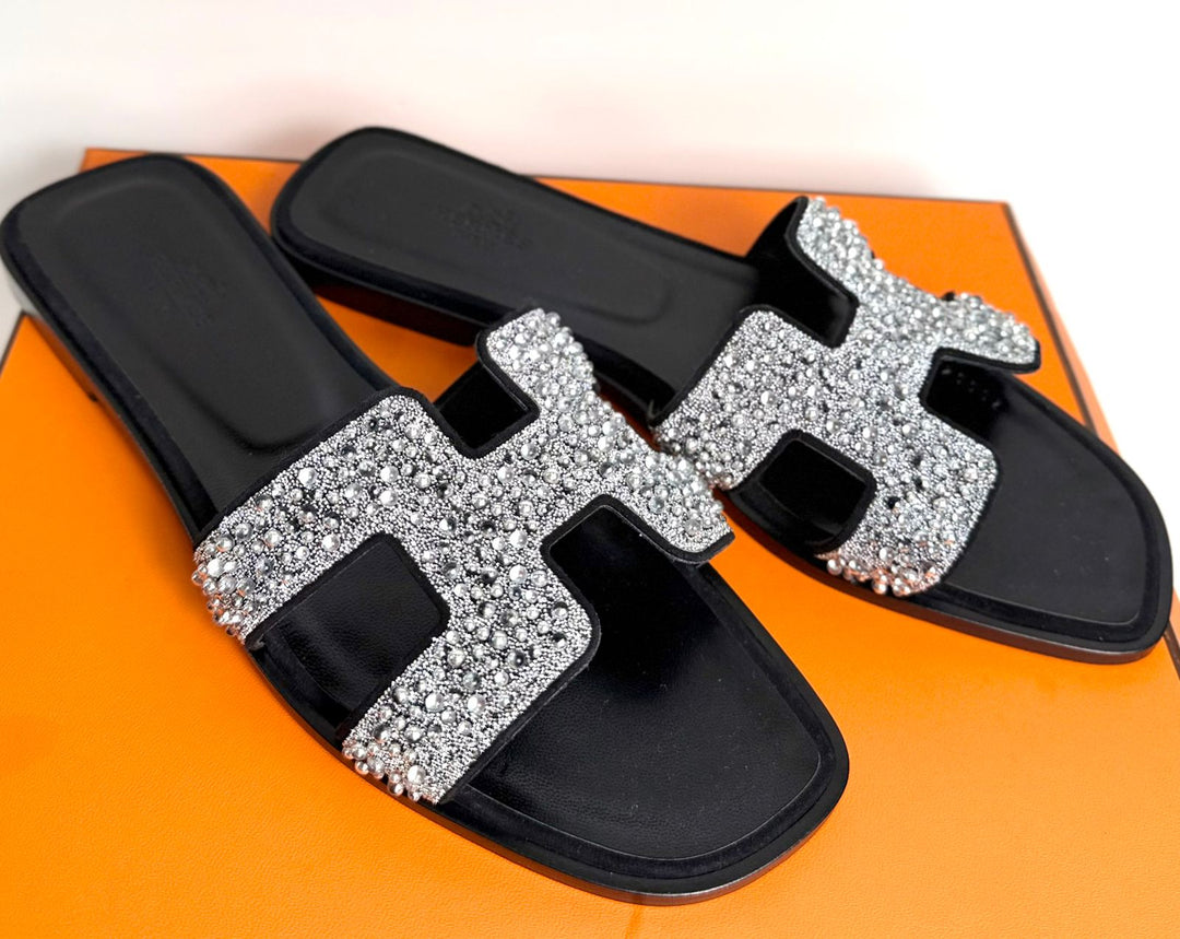 HERMÈS ORAN CRYSTAL SANDALS