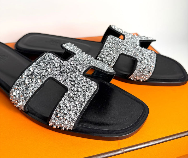 HERMÈS ORAN CRYSTAL SANDALS