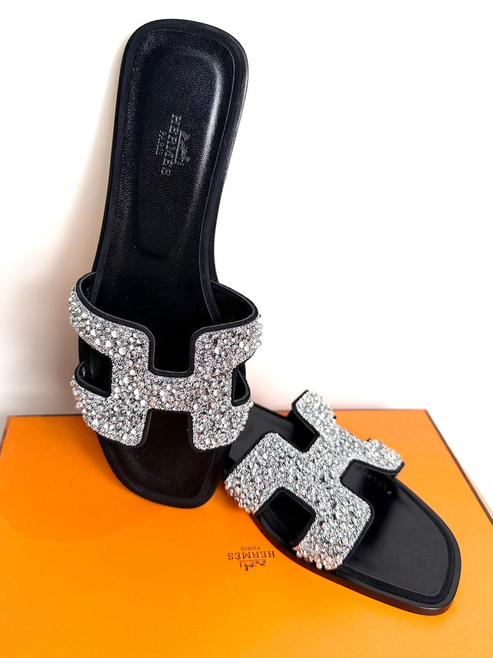 HERMÈS ORAN CRYSTAL SANDALS