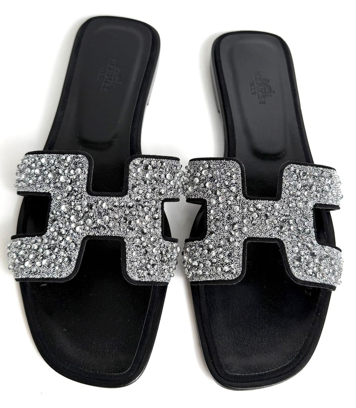 HERMÈS ORAN CRYSTAL SANDALS