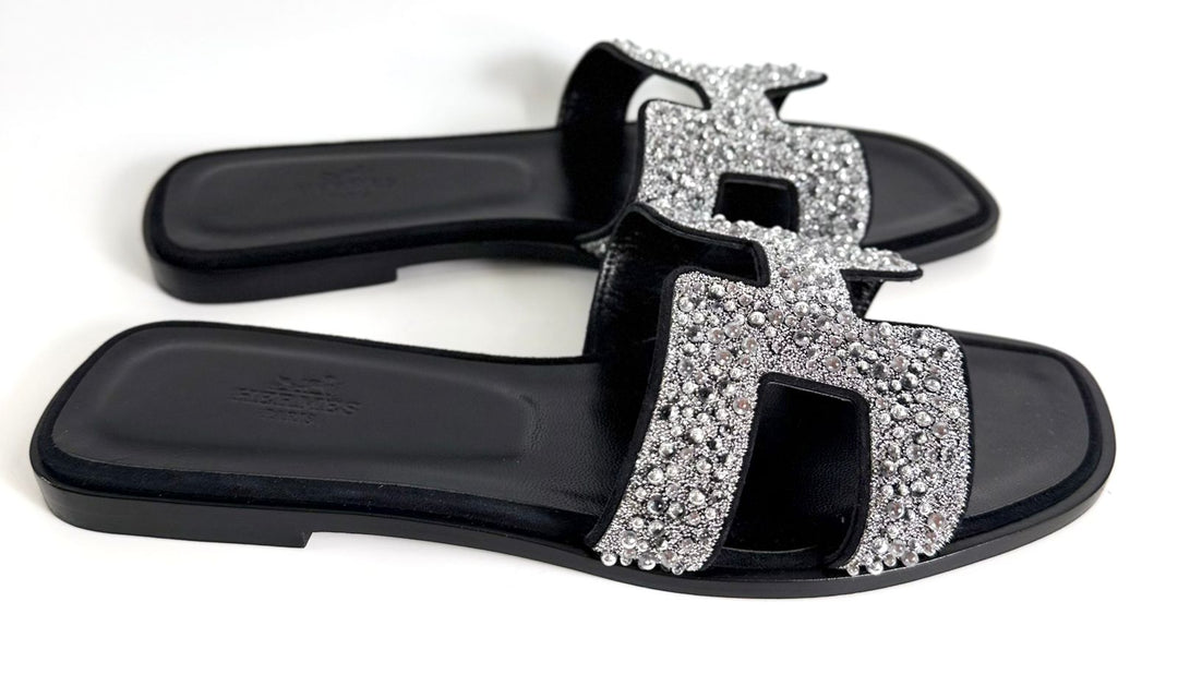 HERMÈS ORAN CRYSTAL SANDALS