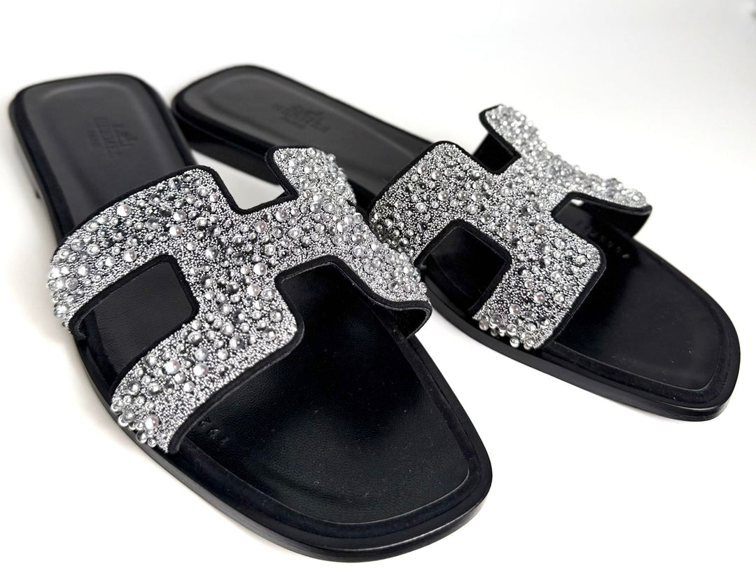 HERMÈS ORAN CRYSTAL SANDALS