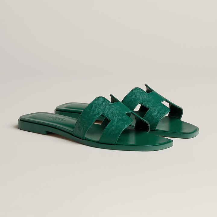 HERMÈS ORAN EPSOM CALFSKIN LEATHER MULES