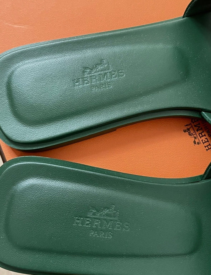 HERMÈS ORAN EPSOM CALFSKIN LEATHER MULES
