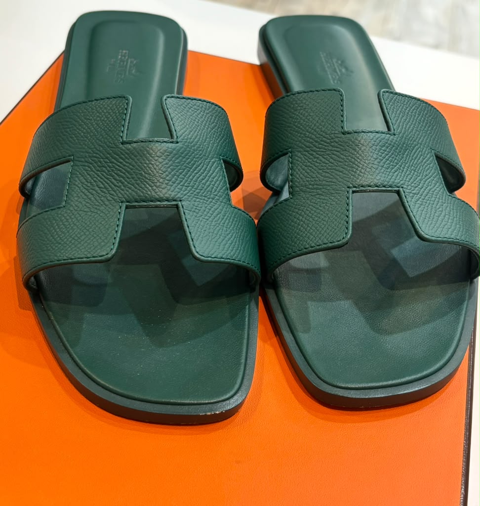 HERMÈS ORAN EPSOM CALFSKIN LEATHER MULES