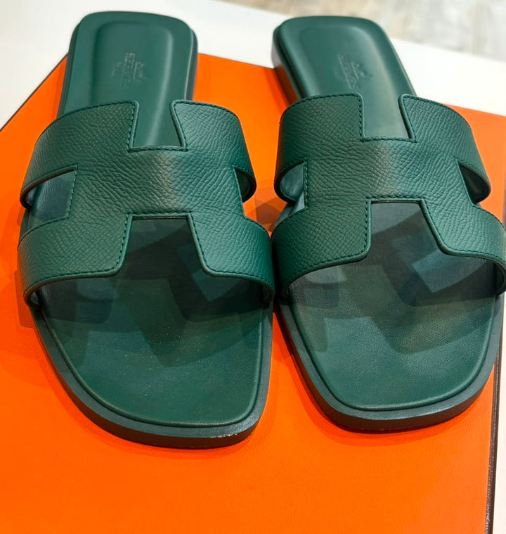 HERMÈS ORAN EPSOM CALFSKIN LEATHER MULES