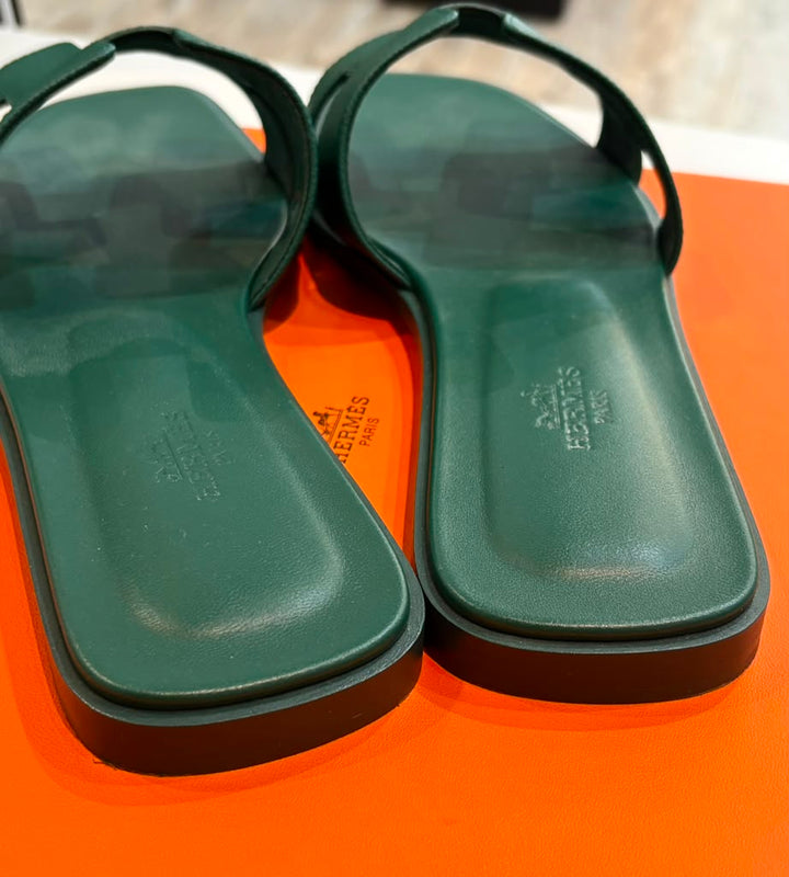 HERMÈS ORAN EPSOM CALFSKIN LEATHER MULES