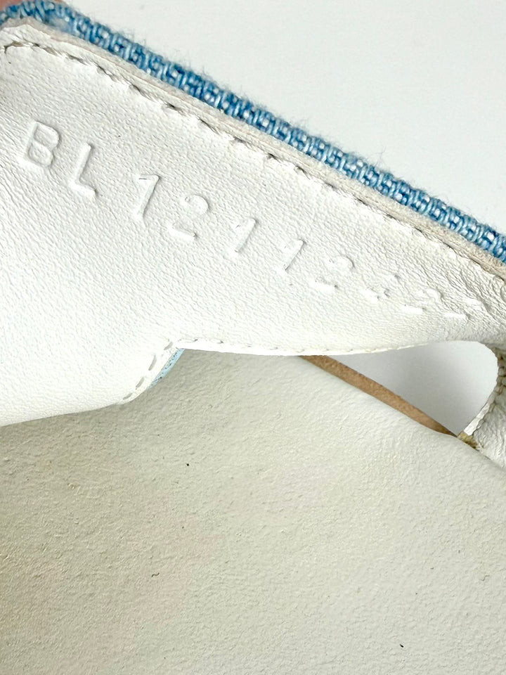 HERMÈS ORAN DENIM LEATHER MULES SANDALS