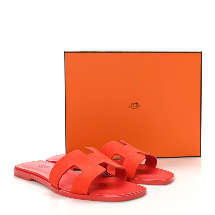 HERMÈS H ORAN SUEDE GOATSKIN MULES
