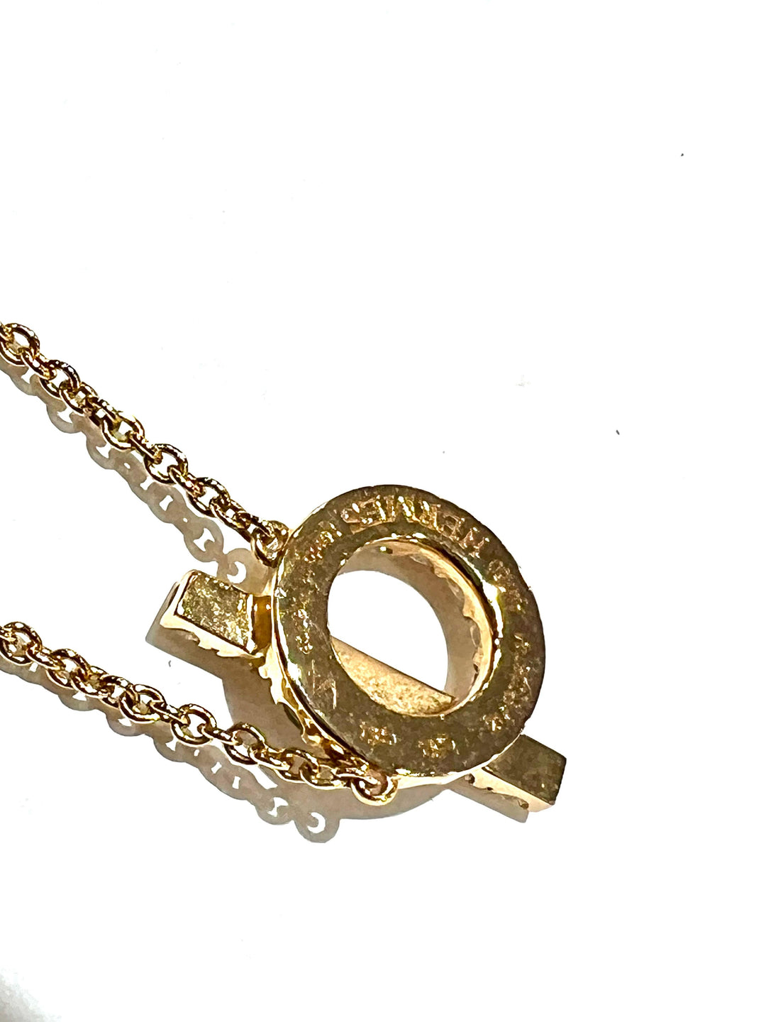 HERMÈS FINESSE PENDANT 18K ROSE GOLD DIAMOND NECKLACE