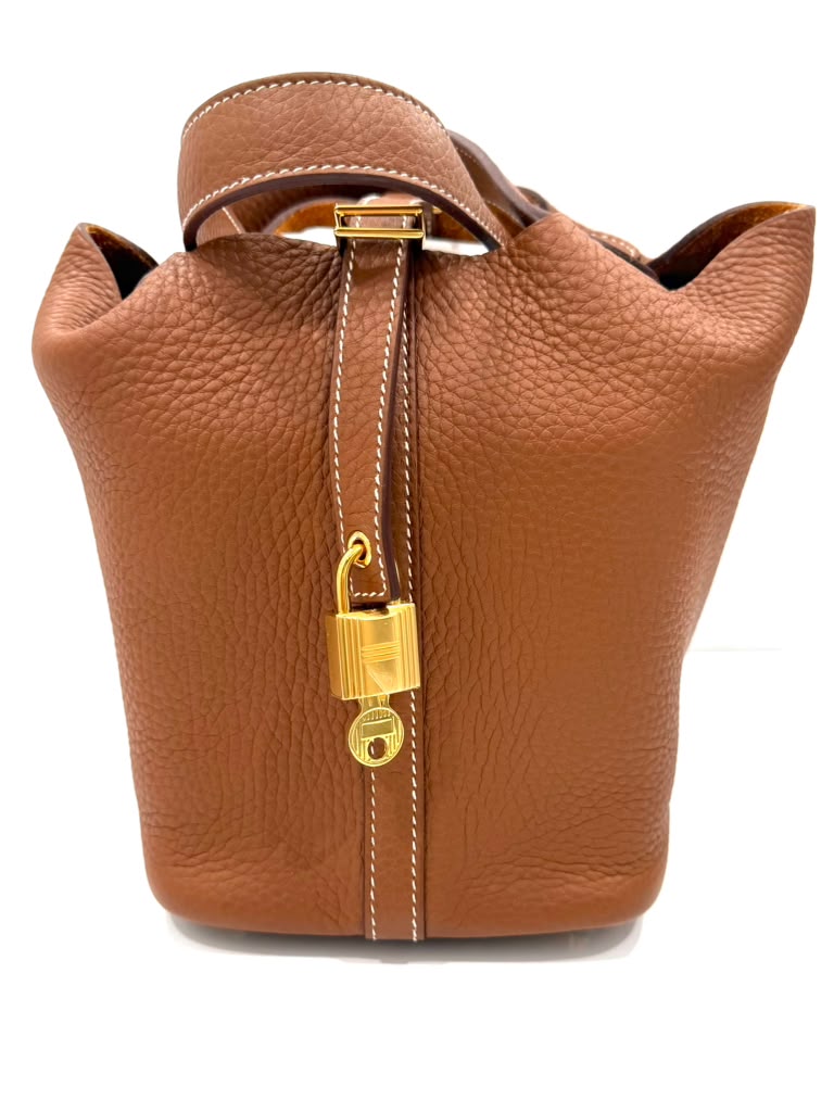HERMÈS PICITON LOCK 18 BARENIA FAUBORG CALFSKIN LEATHER BAG