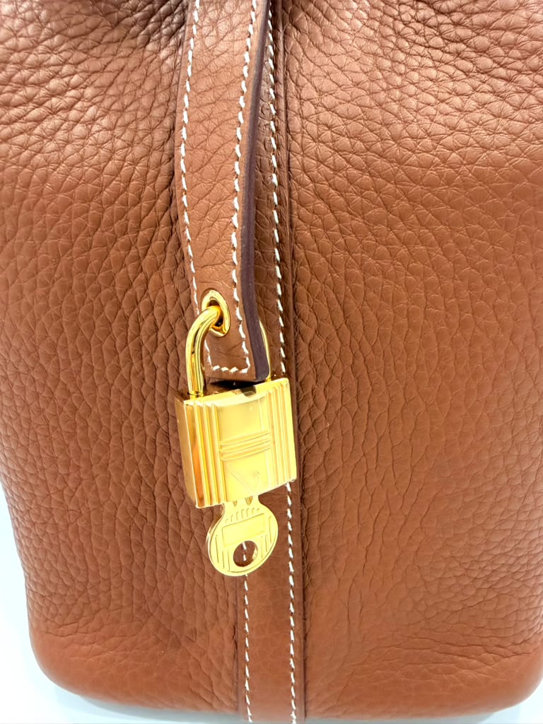 HERMÈS PICITON LOCK 18 BARENIA FAUBORG CALFSKIN LEATHER BAG