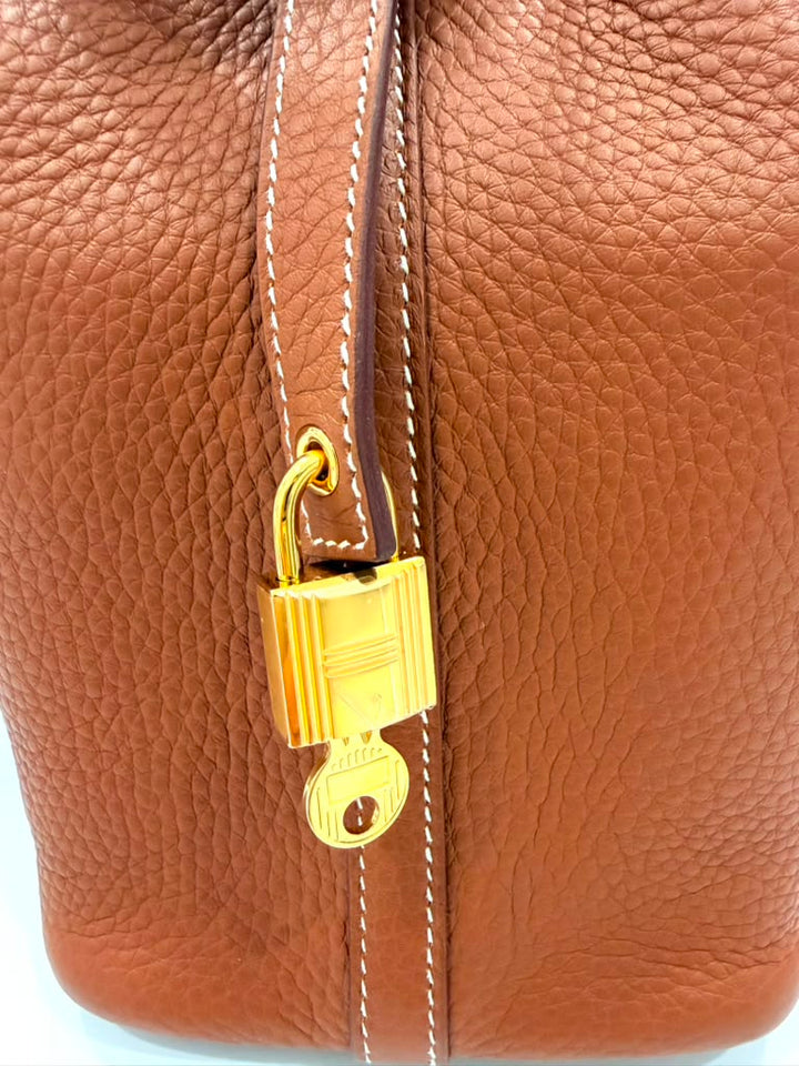 HERMÈS PICITON LOCK 18 BARENIA FAUBORG CALFSKIN LEATHER BAG