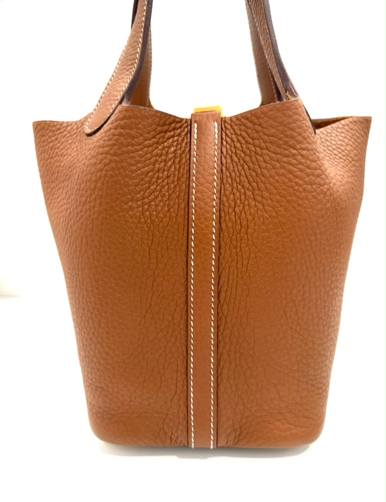 HERMÈS PICITON LOCK 18 BARENIA FAUBORG CALFSKIN LEATHER BAG