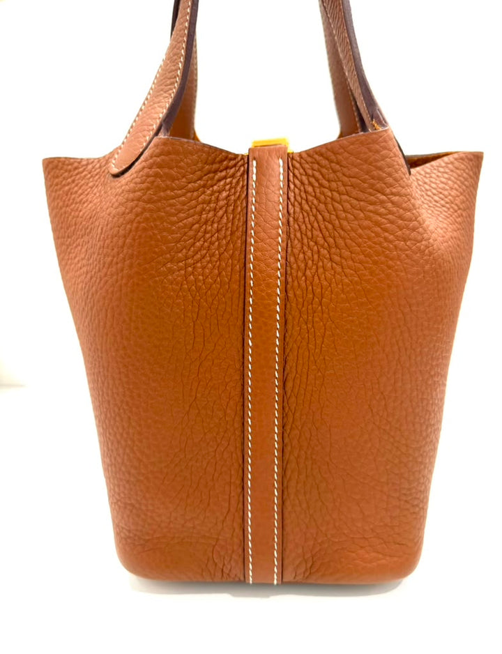 HERMÈS PICITON LOCK 18 BARENIA FAUBORG CALFSKIN LEATHER BAG