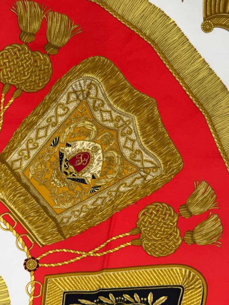 HERMÈS CARRÉ POSTE ET CAVALIÈRE VINTAGE SILK SCARF