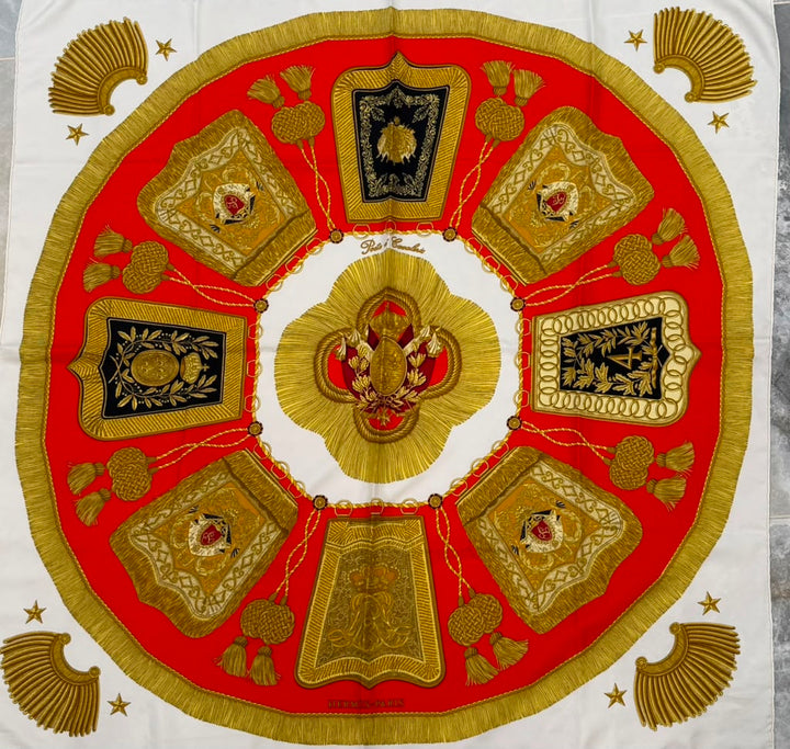HERMÈS CARRÉ POSTE ET CAVALIÈRE VINTAGE SILK SCARF