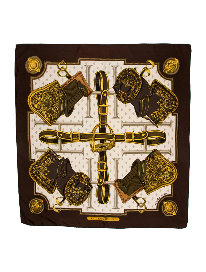 HERMÈS SELLES À HOUSSE SILK SCARF
