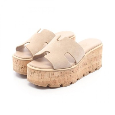 HERMÈS SUEDE GOATSKIN CORK EZE 30 MULES