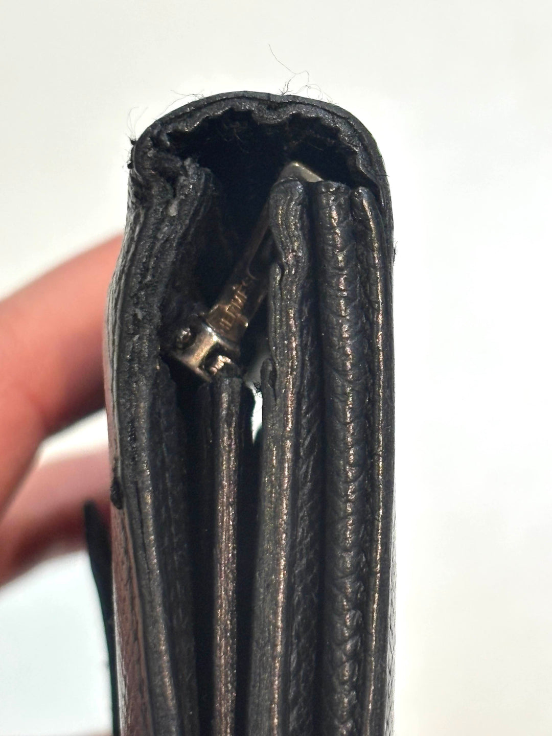 HERMÈS VINTAGE EPSOM LEATHER BEARN GUSSET WALLET
