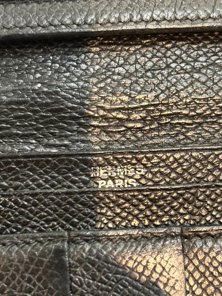 HERMÈS VINTAGE EPSOM LEATHER BEARN GUSSET WALLET