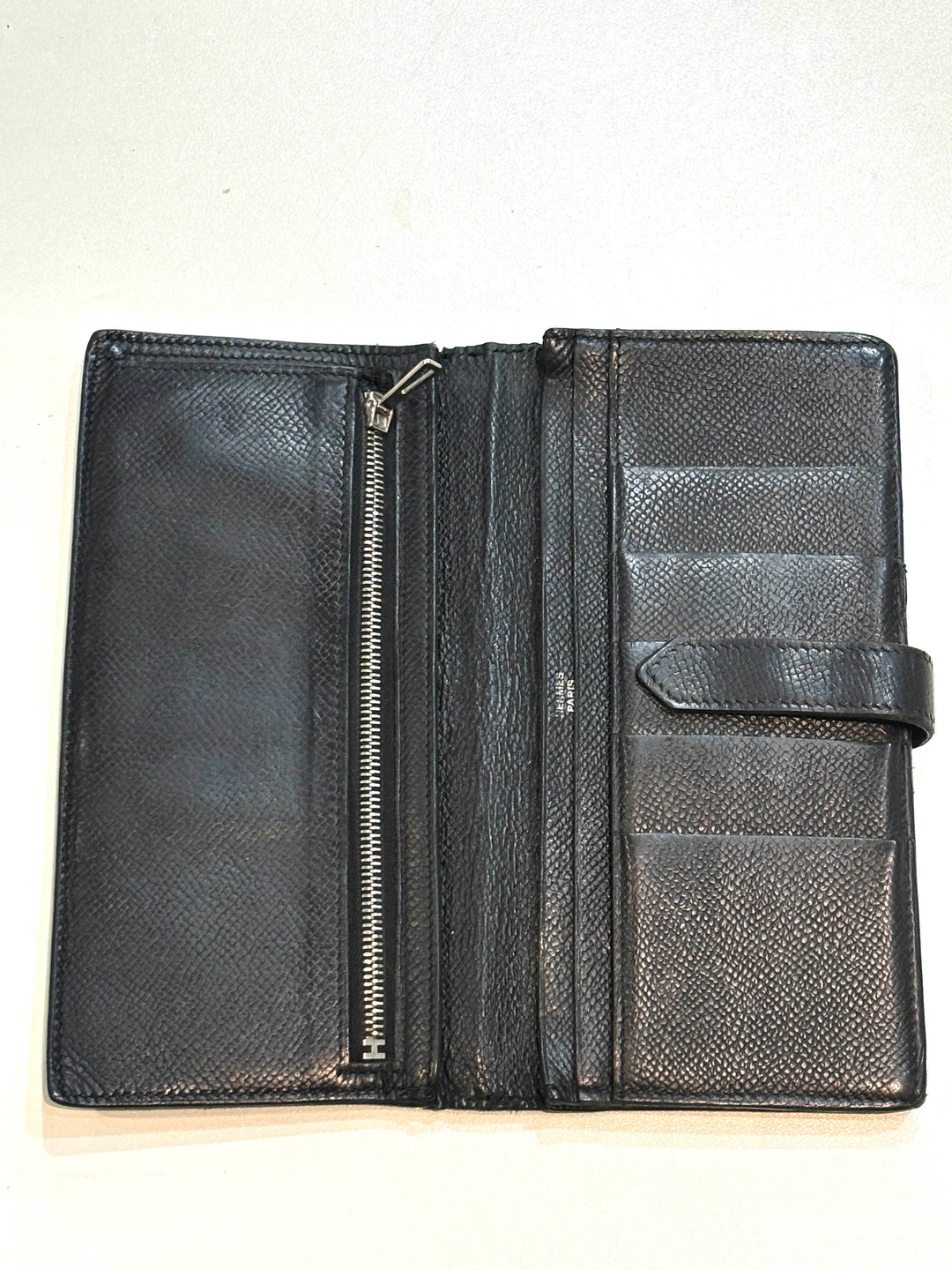 HERMÈS VINTAGE EPSOM LEATHER BEARN GUSSET WALLET