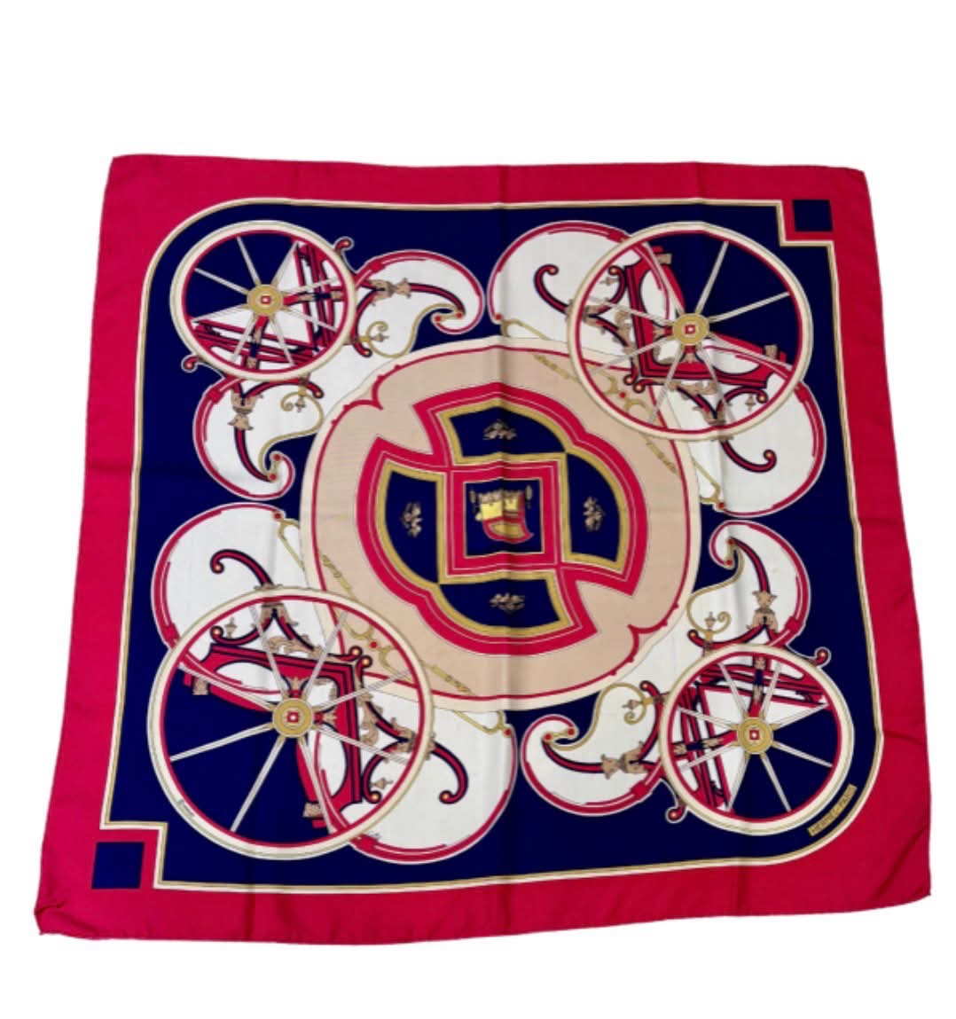 HERMÈS WASHINGTON CARRIAGE CARRÉ 90 VINTAGE SILK SCARF