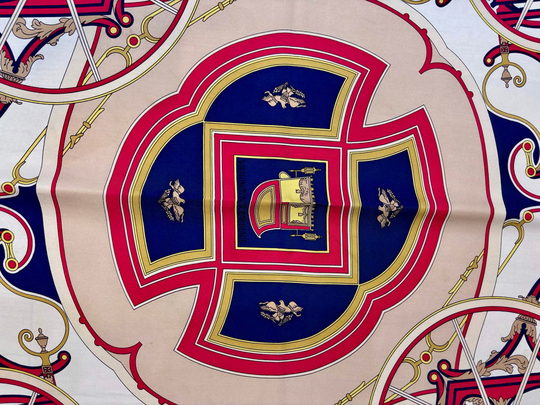 HERMÈS WASHINGTON CARRIAGE CARRÉ 90 VINTAGE SILK SCARF