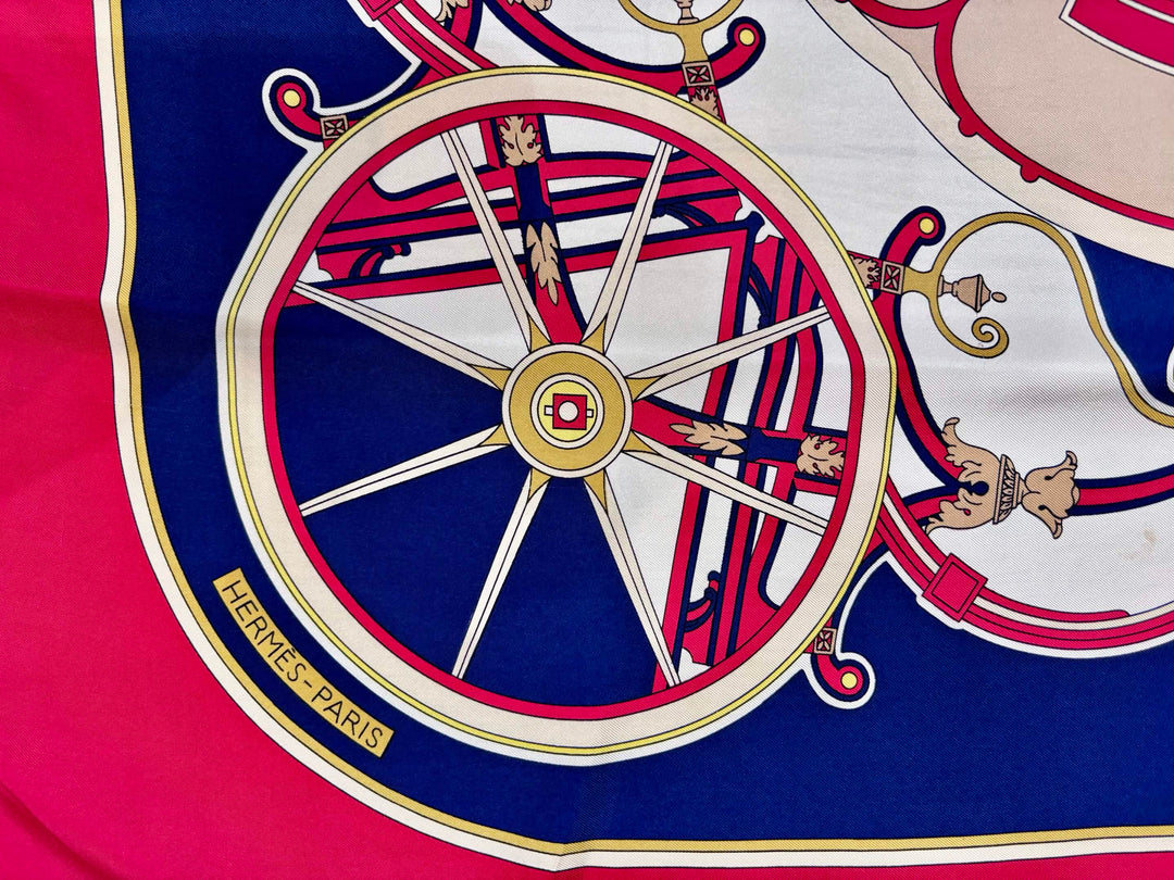 HERMÈS WASHINGTON CARRIAGE CARRÉ 90 VINTAGE SILK SCARF