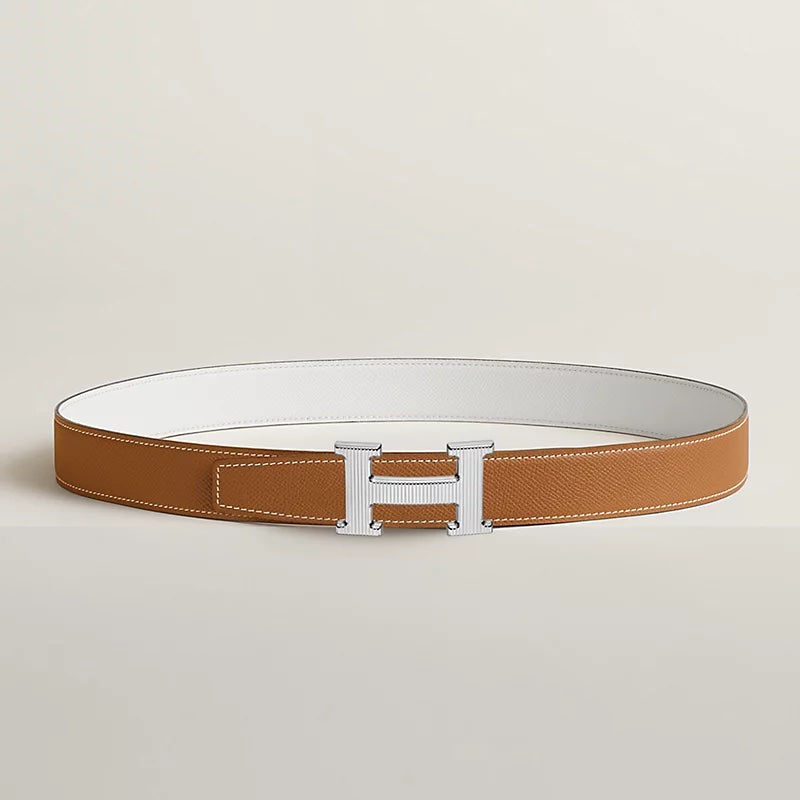 Authentic HERMÈS Jaune/Navy D\'or Epsom Constance Reversible H Belt -Size 70 HERMÈS – Caroline main image 2