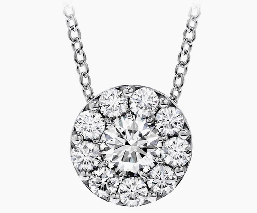 HEARTS ON FIRE FULFILLMENT 18K WHITE GOLD DIAMOND PENDANT NECKLACE