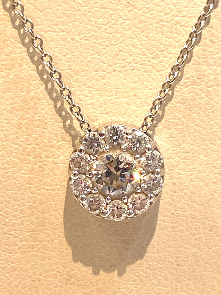 HEARTS ON FIRE FULFILLMENT 18K WHITE GOLD DIAMOND PENDANT NECKLACE