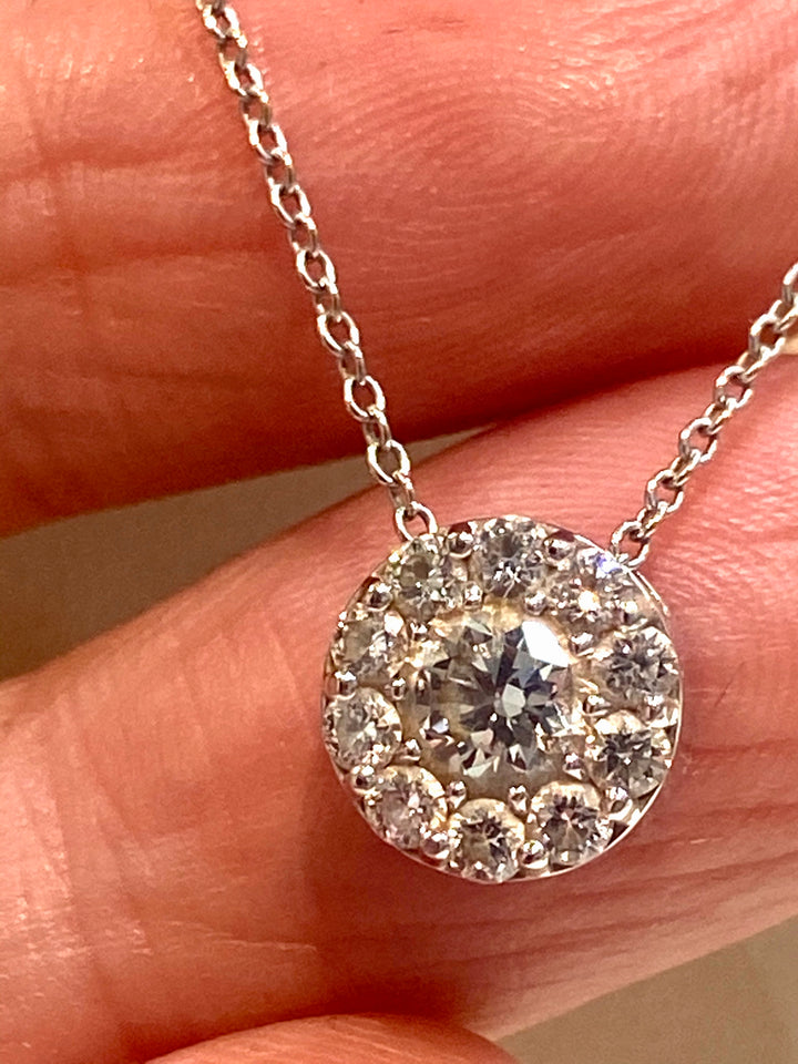 HEARTS ON FIRE FULFILLMENT 18K WHITE GOLD DIAMOND PENDANT NECKLACE