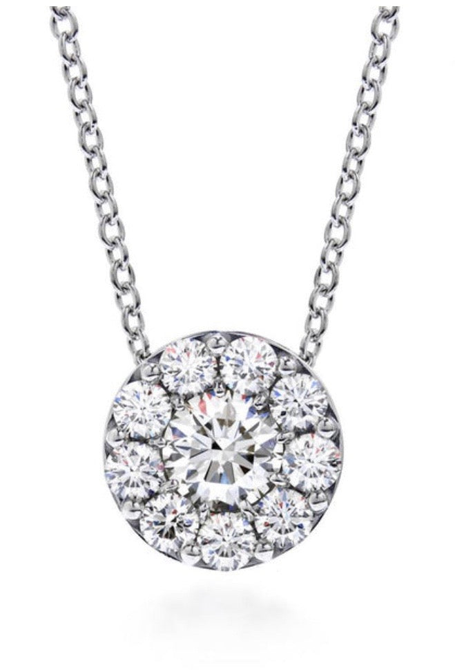 HEARTS ON FIRE FULFILLMENT 18K WHITE GOLD DIAMOND PENDANT NECKLACE
