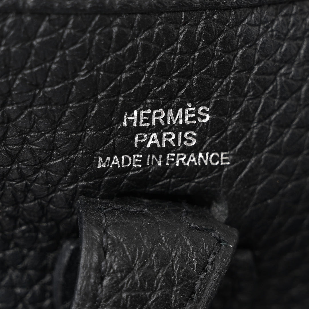 HERMÈS CLEMENCE MINI EVELYN TPM CROSSBODY BAG IN NOIR