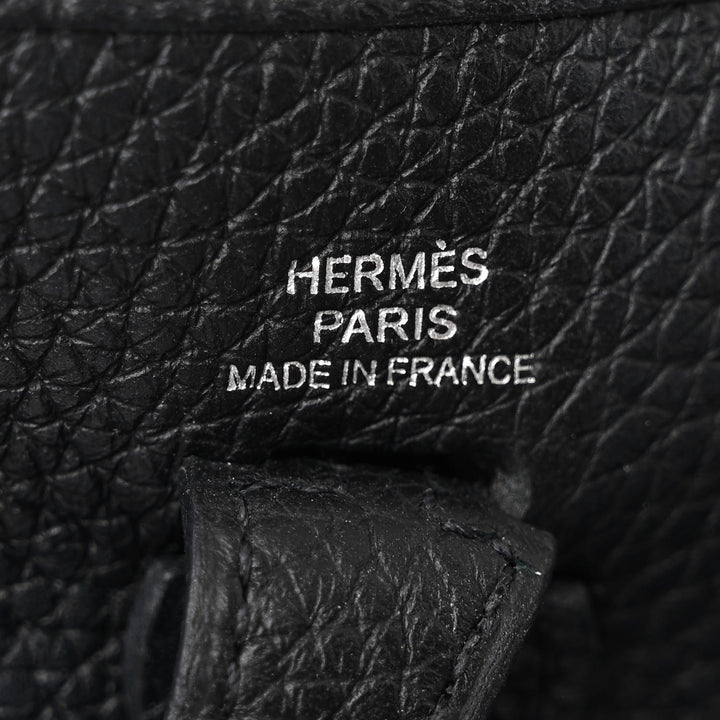 HERMÈS CLEMENCE MINI EVELYN TPM CROSSBODY BAG IN NOIR