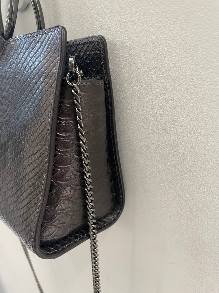 HENRI BENDEL MARQUIS SNAKE EMBOSSED MINI SATCHEL BAG