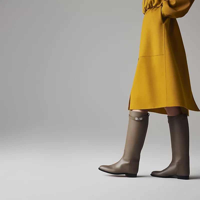 HERMÈS BOX CALFSKIN LEATHER JUMPING RIDING BOOTS