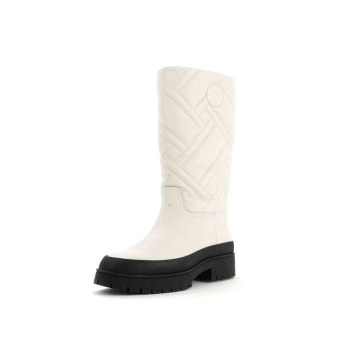 HERMÈS MOSAÏQUE FUJI QUILTED GOATSKIN LEATHER BOOTS IN BEIGE GLAISE