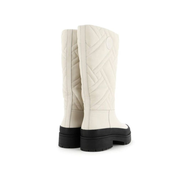 HERMÈS MOSAÏQUE FUJI QUILTED GOATSKIN LEATHER BOOTS IN BEIGE GLAISE
